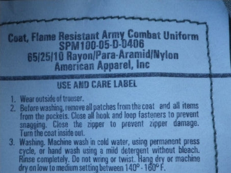 ACU Jacke Fire resistant CVC Crew