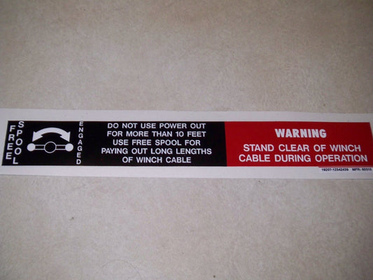 Aufkleber Seilwinde HMMWV