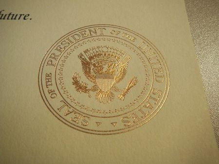 Urkunde President Bill Clinton