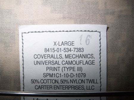 Coverall Mechanics ACU, UCP