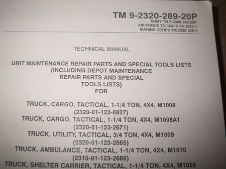 Ersatzteilliste für CUCV Chevy, TM 9-2320-289-20P