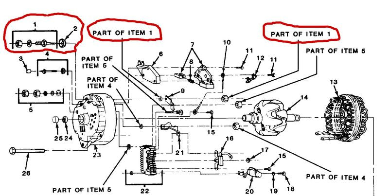 Anschlussbolzensatz Lichtmaschine CUCV K5 +K30 Chevy Ex- US ARMY