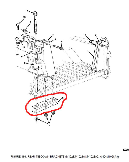 Verstärkung Shelterbefestigung hinten K30 Pickup Chevy