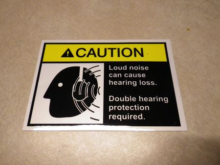 Aufkleber WARNING Double Hearing Protection, US  M-Serie