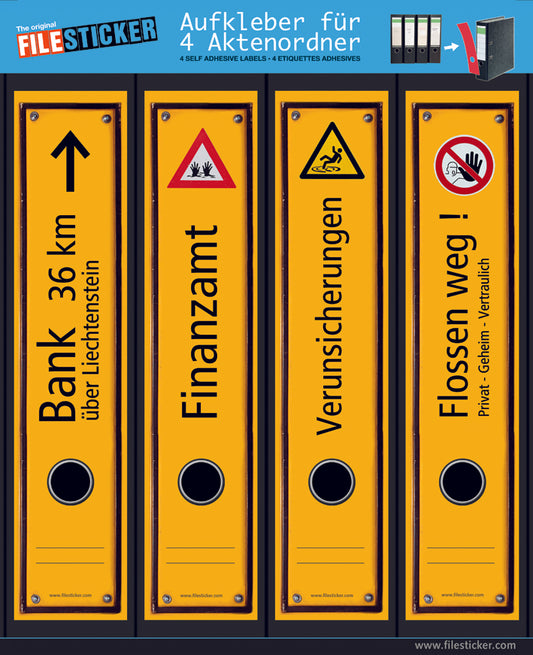 Aufkleber Aktenordner "Yellow Signs"