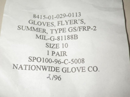 Pilotenhandschuhe Nomex US Army / US Air Force NEU