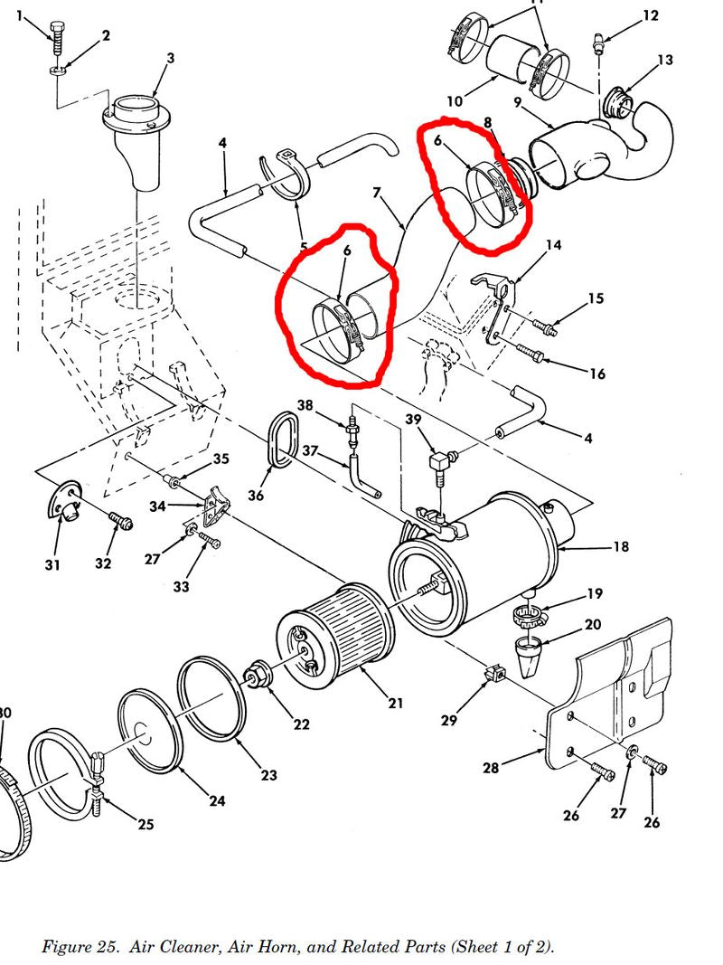 Schlauchschelle Air Horn 6,5 Liter Turbo HMMWV