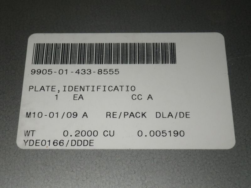 Dataplate HMMWV, gepanzert, Slantback, M1114
