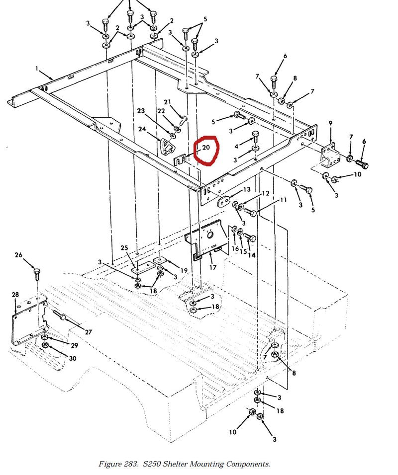Distanzscheibe S-250 Shelter Mounting Kit HMMWV