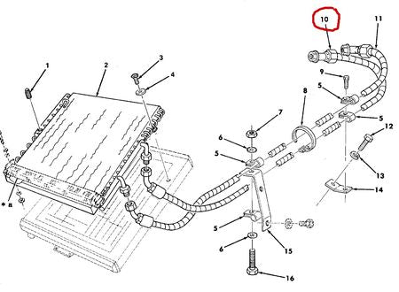Ölkühlerschlauch oben HMMWV M998 US ARMY