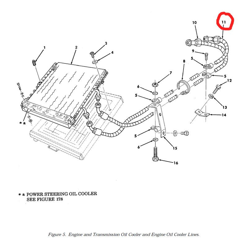 Ölkühlerschlauch Auslass HMMWV