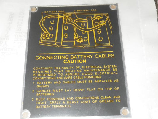 Hinweisschild Batterieverkabelung HMMWV