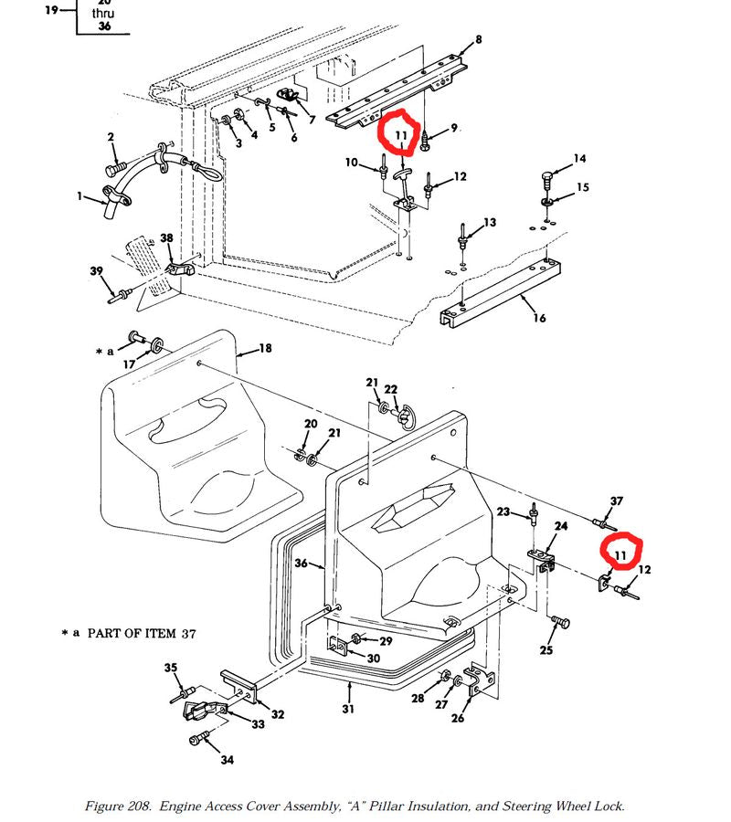 Verschluss Motorabdeckung HMMWV