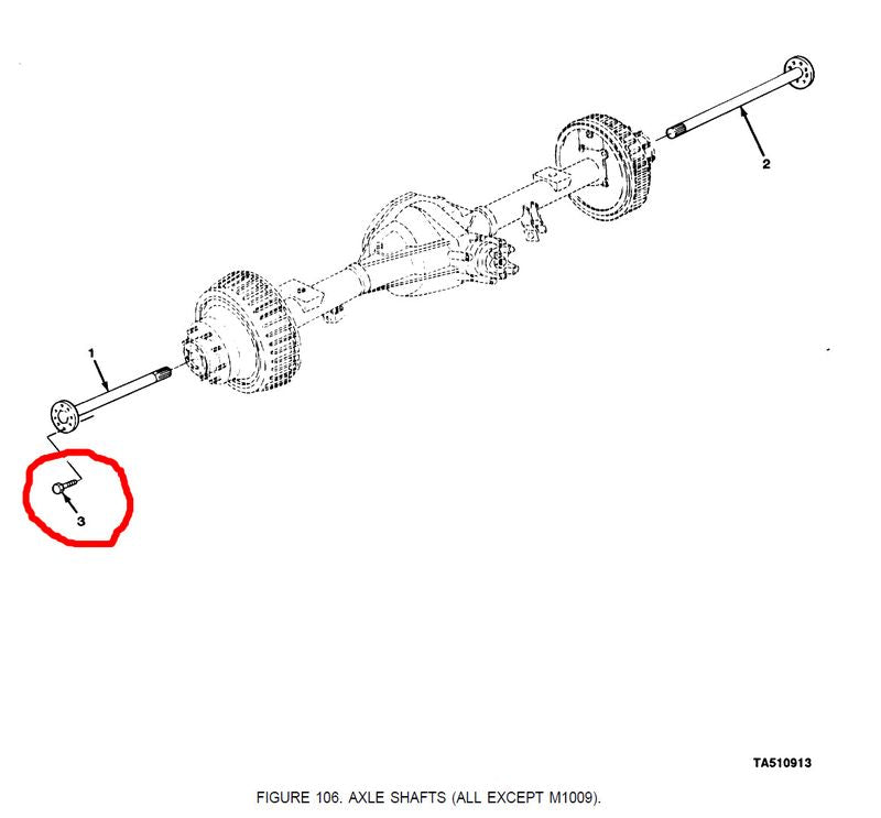 Schraube Steckachse hinten K30 M1008 CUCV