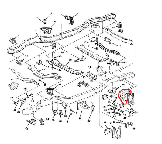 Strebe hintere Blattfederaufhängung Chevy Pickup K30 M1008