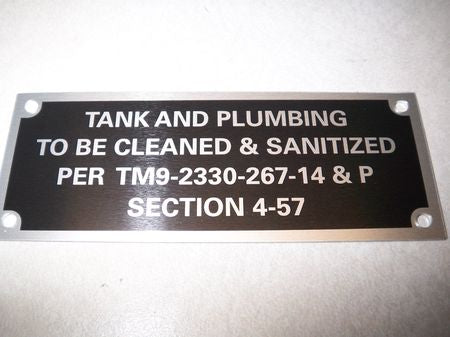Schild "Tank Cleaning"   M149 A2