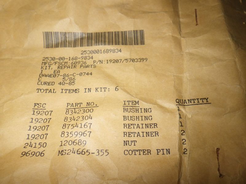 M151 NOS Kit Vorderachsbuchsen Reparatursatz US ARMY