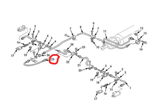 Bremsschlauch Vorderachse Mitte M35 Serie