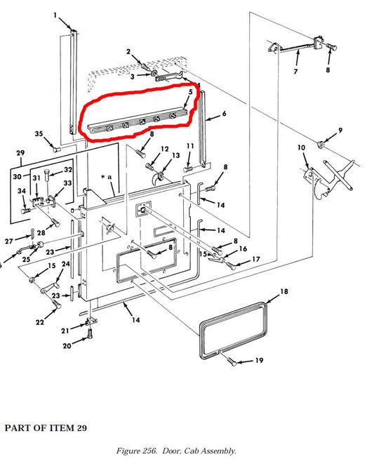 Dichtleiste Fensterschacht Türe M-Serie Trucks M35, M52, M800, M900 Serie