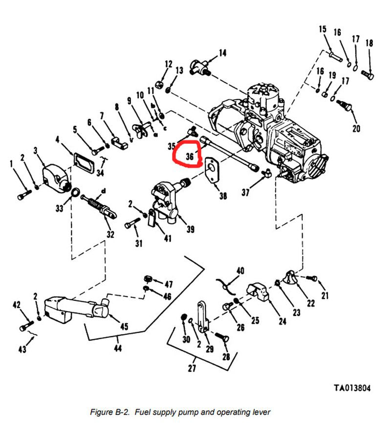 Dieselschlauch unten an Einspritzpumpe M35 und M52 Serie