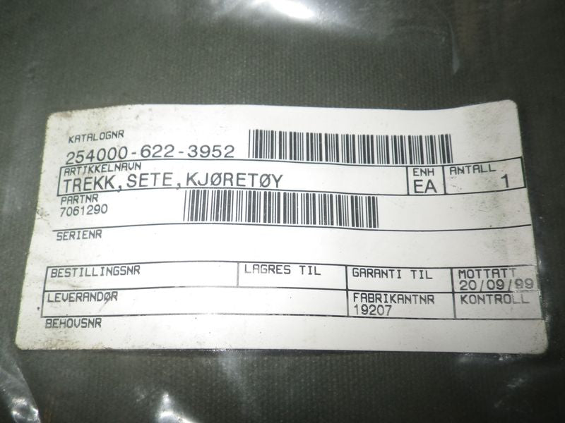 Stoffbezug Rücklehne Canvas Beifahrersitz NOS M35, M52, M800,