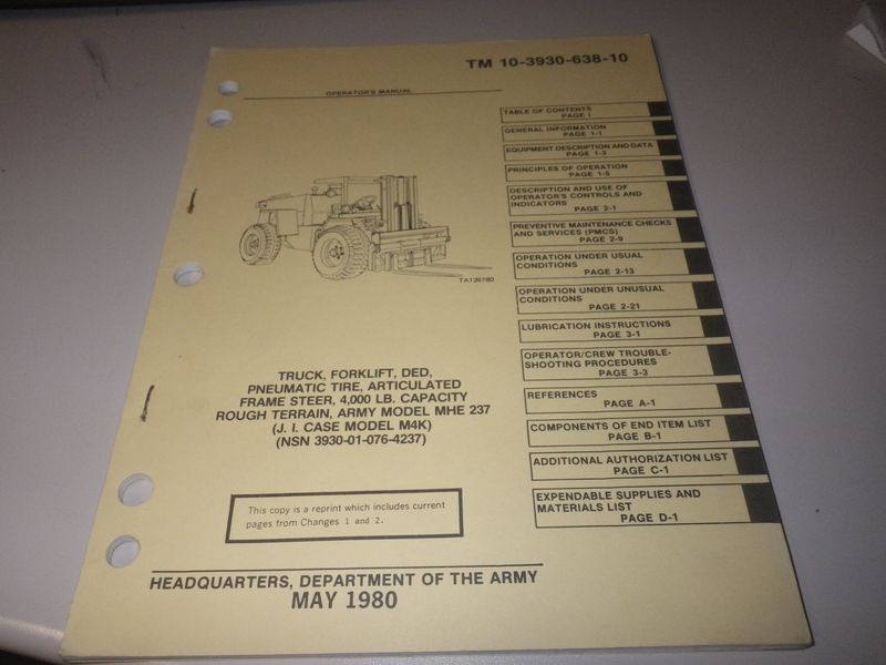 Bedienungsanleitung Forklift M4K, MHE 237 4.000 lbs