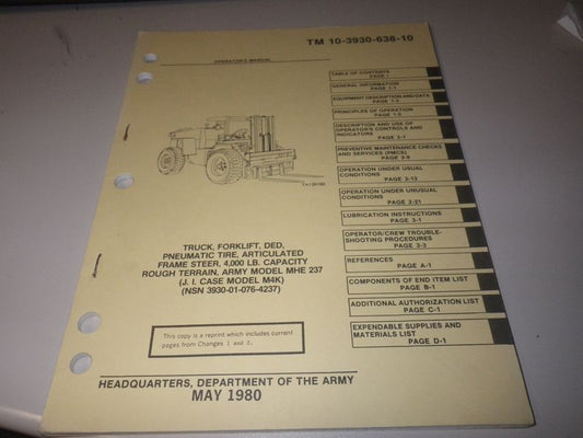 Bedienungsanleitung Forklift M4K, MHE 237 4.000 lbs