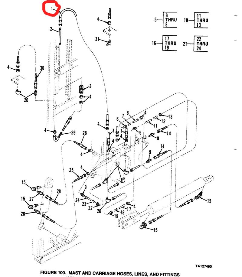 Hydraulik Schlauch Geländestapler Case M4K US ARMY