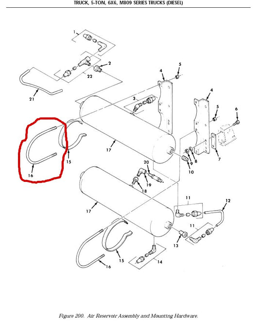U-Bügel Druckluftbehälter 5ton Tucks M800, M900, M52