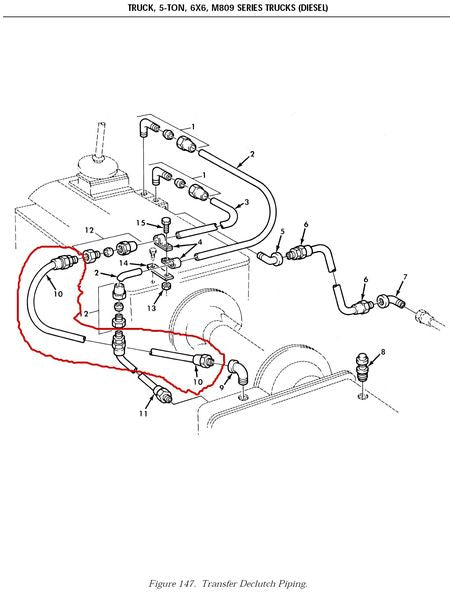 Schlauch Verteilergetriebe M800, M52 Serie 5ton Truck