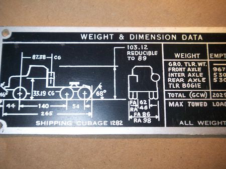 Typenschild M818, Tructor ohne Seilwinde