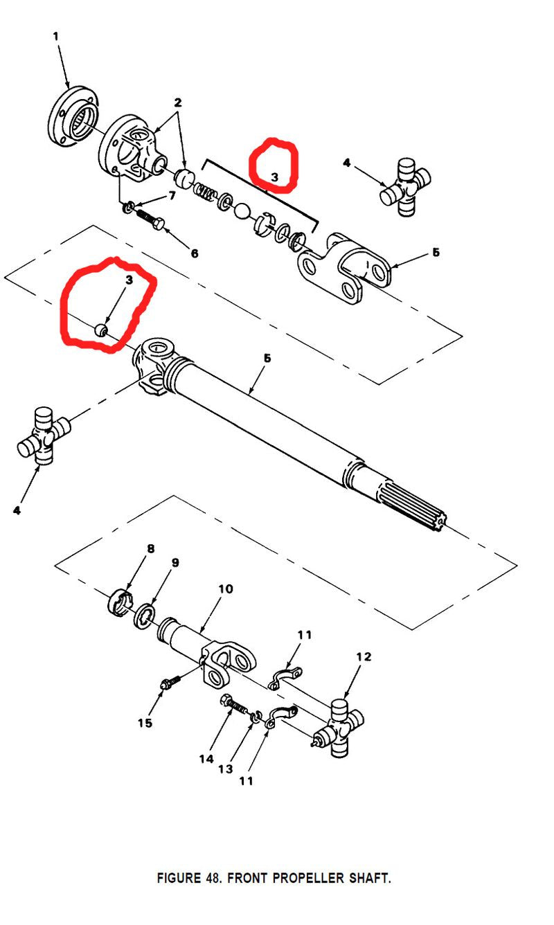 Reparaturkit Kardanwelle vorne DODGE M880 W200