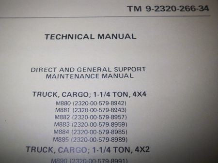 Reparaturanleitung DODGE M880 Serie , W200, TM 9-2320-266-34