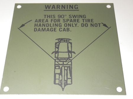 Hinweisschild Kranwagen M936 5ton US ARMY