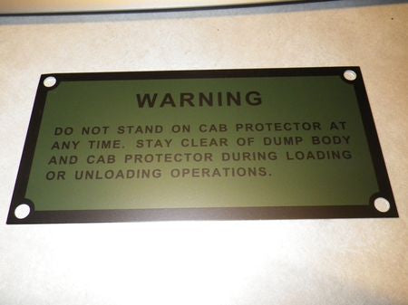 Hinweisschild M817, M929, M930 Truck Dump 5ton, US ARMY