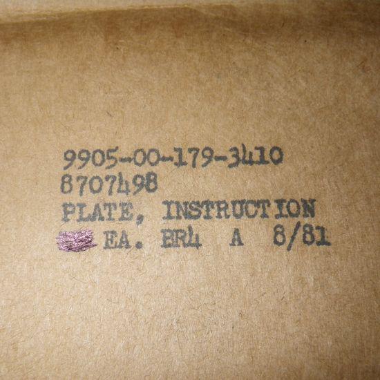 Plate "Heater Control" Fahrzeugheizung US ARMY
