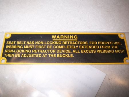 Schild "Sicherheitsgurte" HMMWV