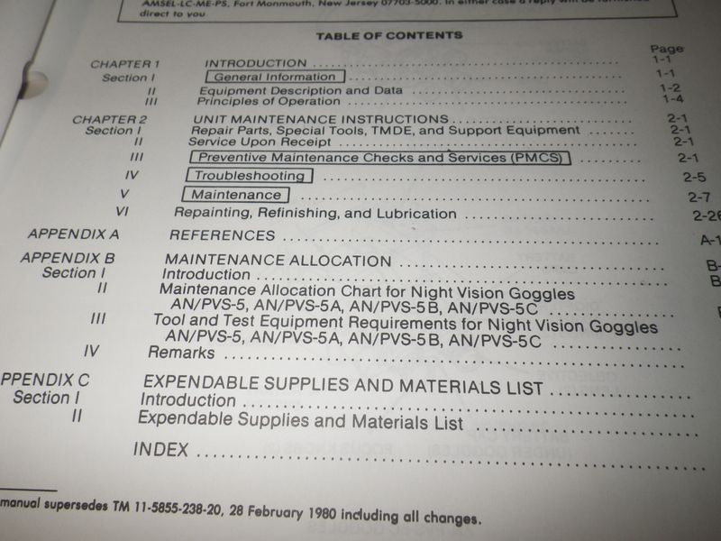 Technical Manual AN/PVS-5  NVG