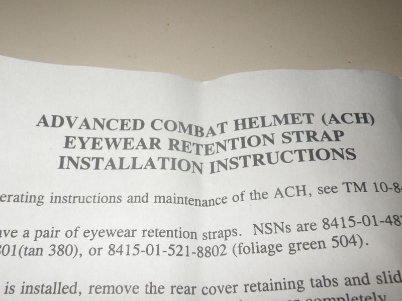 Strap Eyewear Retention ACH Helm