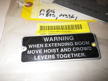 Hinweisschild Kranwagen M819, M816, M936 US ARMY