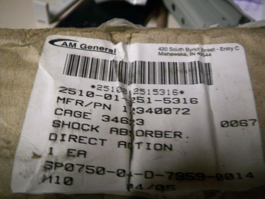 Stossdämpfer Heavy Duty, hinten HMMWV