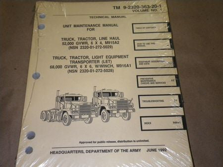 Reparaturanleitung Sattelzugmaschine M915A2, M196A1
