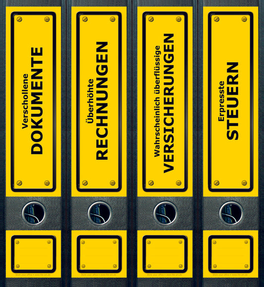 Aufkleber Aktenordner "Yellow Signs Nr2"