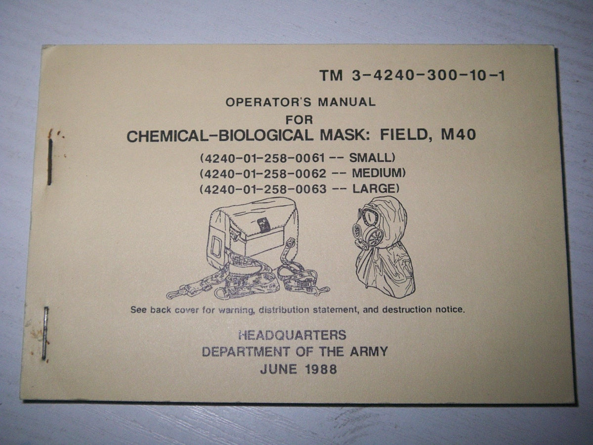 Bedienungsanleitung MASK M40 US ARMY