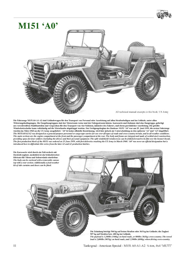 Tankograd Heft Nr. 3056  M151 Ford MUTT Legendary 1/4-ton Truck US ARMY
