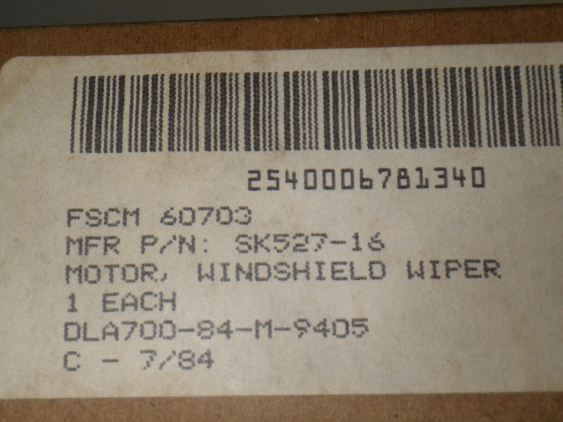 M151A1  Wiper Motor, 2540-00-678-1340