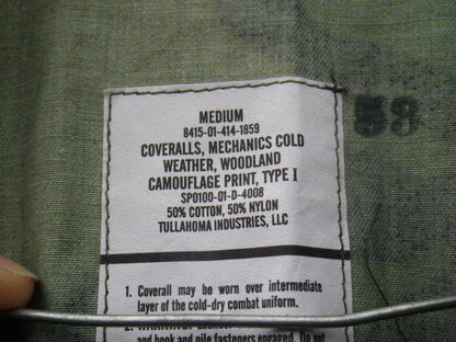 Coverall Mechanics Woodland, NEU, MEDIUM, US ARMY