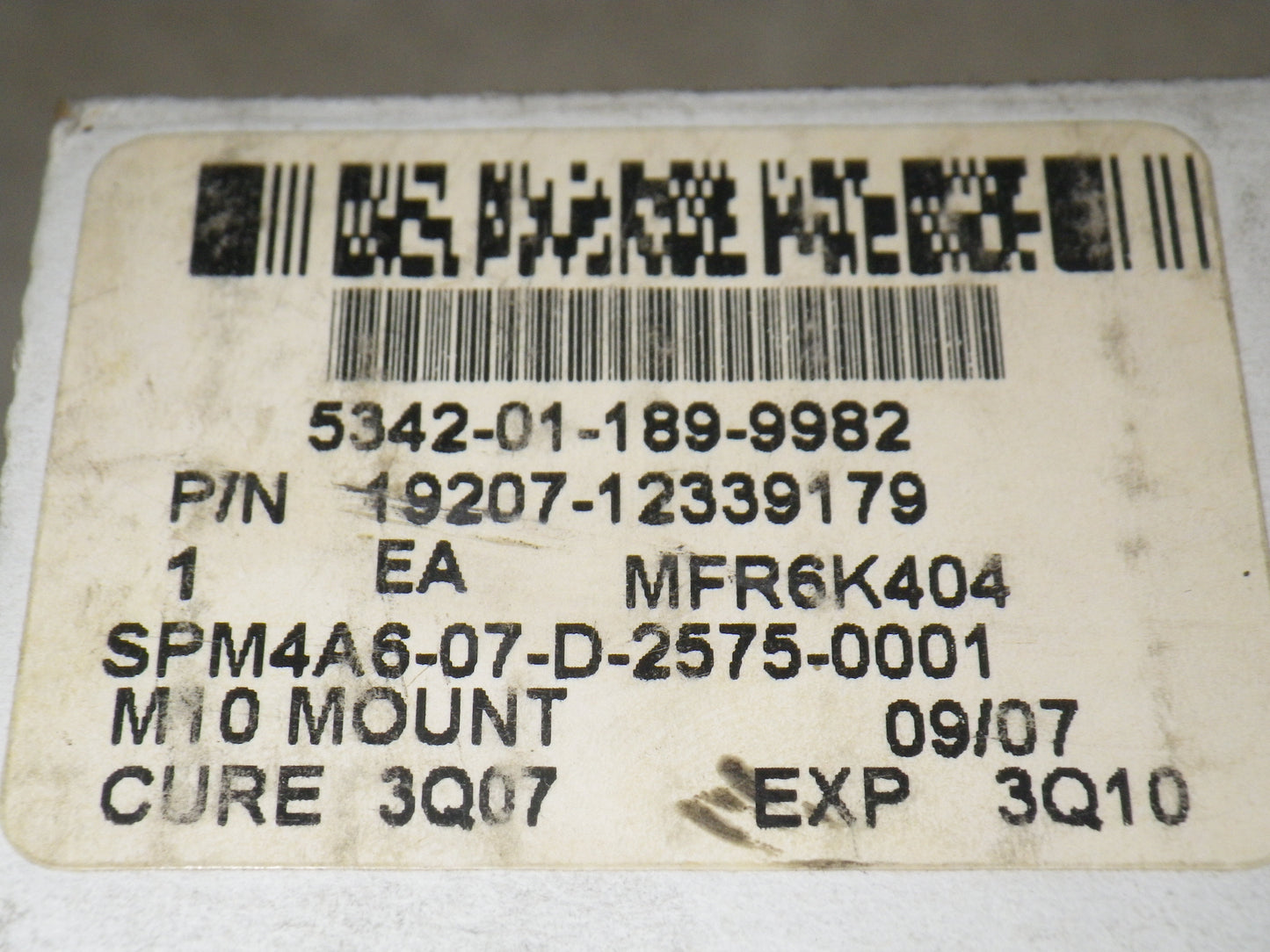  5342-01-189-9982, Motorlager HMMWV mount resilent
