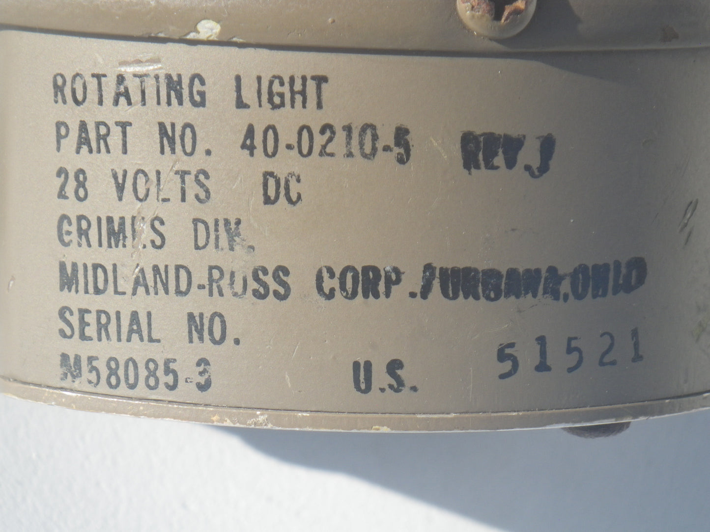 Huey UH-1 Rotating Light beacon / Kollisionslampe Hubschrauber HUEY UH-1