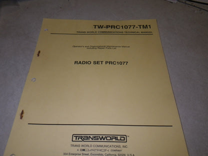TM Radio PRC-1077, Technical Manual, TW-PRC1077-TM1
